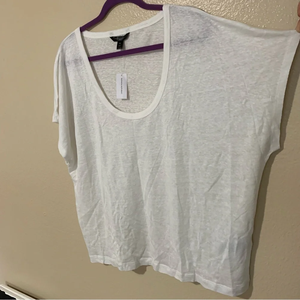 NWT Banana Republic 100% Linen White Tee T-Shirt Women’s Size XXL - Picture 5 of 12